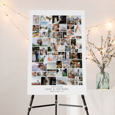 Create Your Own 66 Photo Collage Foam Board. Great choice for decorating any event. Photo Collage For Party, Poster Board Photo Display, Wedding Photo Collage Wall, Collage Posters, Wedding Photo Collage, Company Anniversary, Picture Boards, Photo Board, Party Inspo