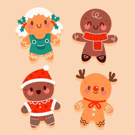 Gingerbread Man Drawing, Cookie Drawing, Cute Squishies, Man Cookies, Man Illustration, Gingerbread Man Cookies, Christmas Card Art, Christmas Gingerbread House, Christmas Characters