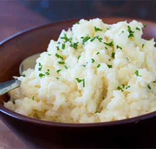 Cauliflower-Mash (Faux Mashed Potatoes) | Zone Diet Recipe Cauliflower Mashed Potatoes Recipe, Potatoes Mashed, Cauliflower Mashed, Mashed Cauliflower Recipe, Cauliflower Mashed Potatoes, Cauliflower Recipe, Immersion Blender, Mashed Cauliflower, Cauliflower Recipes