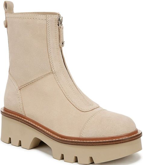 Sam Edelman Cooper Suede Chunky Lug Sole Zip Up Booties -  9.5 Runing Shoes, Trendy Womens Shoes, Trending Womens Shoes, Comfort Shoes Women, Womens Summer Shoes, Comfortable Heels, Lug Sole, Platform Boots, Dillard's