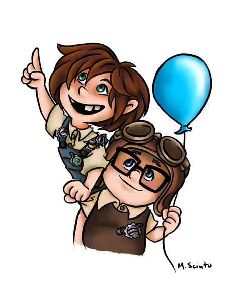 Cute Carl and Ellie piece. Photoshop, Deviantart, Wallpapers