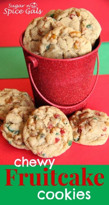 Here's a cookie for all you fruit cake fanatics out there.  Chewy Fruitcake Cookies from www.sugar-n-spicegals.com #fruitcake #cookies #christmas Fruitcake Cookies, Fruit Cake Cookies, Fruit Cookies, Fruit Cake Christmas, Fruitcake Recipes, Crinkle Cookies, Xmas Cookies, Brownie Cookies, Holiday Cooking