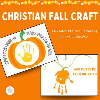 Christian Fall and Halloween Handprint Activity Christian Preschool Halloween Crafts, Gods Fall Gifts Preschool, Sunday School Pumpkin Crafts, Halloween Christian Crafts, October Handprint Crafts, Toddler November Activities, Fall Christian Crafts, Christian Fall Crafts For Kids, Catholic Halloween