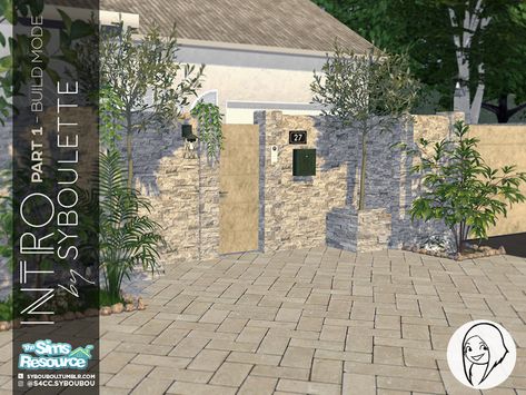 Mods Sims 4, Entrance Ideas, Outdoor Stone, Casas The Sims 4, Lawn Edging, Stone Cladding, Sims 4 Cc Furniture, Sims 4 Build, Entrance Decor