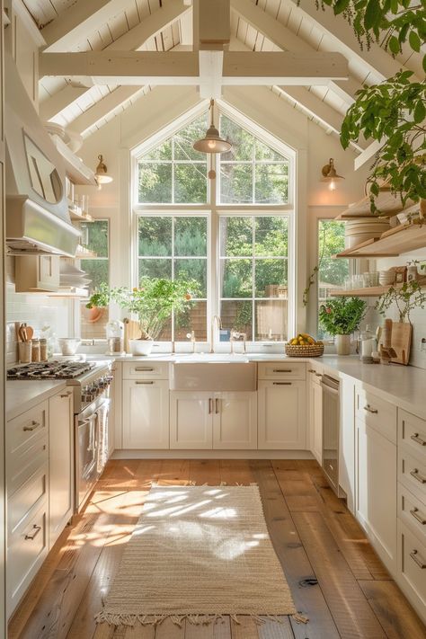 Transform your tiny kitchen into a cozy haven with cottagecore kitchen inspirations that maximize storage and style. 🌿✨ Cosy Kitchen Aesthetic, Interior Cottage Design, Cute Small Homes, Cottage Interiors Kitchen, Colorful Cottage Interiors, Cottage House Kitchen, Cozy Small House, Small Cottage Ideas, Tiny Cottage Kitchen