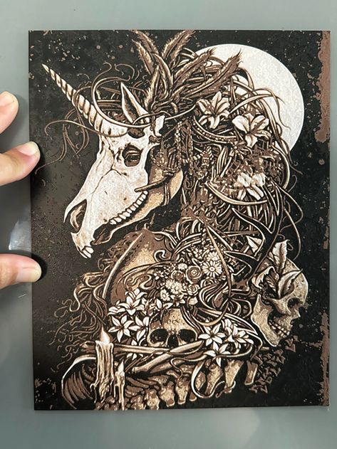 Unicorn Zombie with Skulls (hueforge) by hlrcreations - MakerWorld Skull Unicorn, Skull Tattoos For Men, Zombie Unicorn, Printed Pictures, Horse Art Drawing, Unicorn Tattoos, Tattoos Skull, Unicorn Horse, Art Tattoos