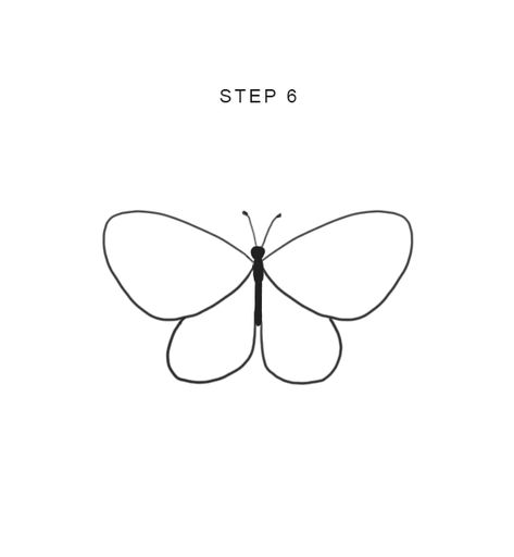 How to Draw a Butterfly: Easy Step by Step Tutorial Butterfly Tattoo Easy To Draw, Boho Drawings Easy, East Butterfly Drawings, How To Draw A Butterfly Easy Simple, How To Draw Butterflies Easy, Painted Butterfly Easy, How To Draw Butterfly Easy, Simple Butterfly Drawing Outline, How To Draw A Butterfly Easy