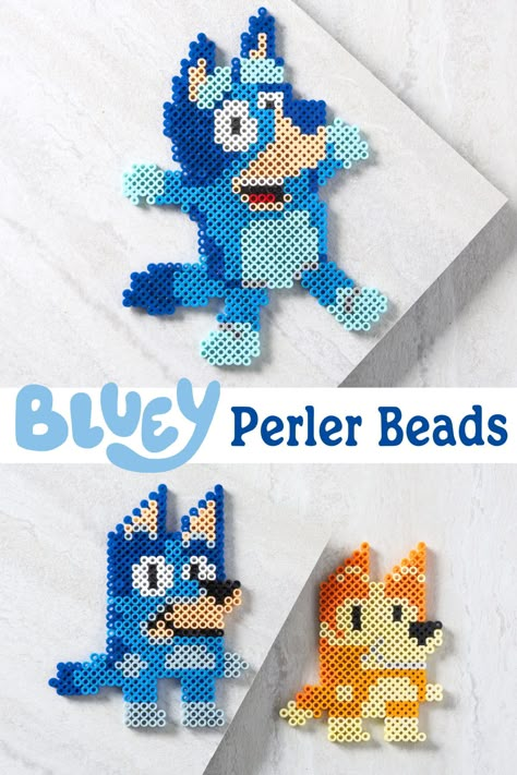 Bluey Crafts, Mini Hama Beads, Easy Perler Bead Patterns, Beyond Borders, Easy Perler Beads Ideas, Fuse Bead Patterns, Hama Beads Design, Perler Bead Templates, Perler Crafts