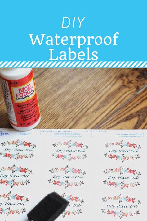 A simple tutorial to make your own waterproof labels for cheap! Water ... Waterproof Labels Diy, Labels For Bottles, Diy Alcohol, Make Your Own Labels, Diy Cleaning Products Recipes, Diy Cream, Create Labels, Lip Scrubs, Diy Labels