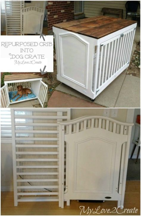 20 Easy DIY Dog Beds and Crates That Let You Pamper Your Pup {With tutorial links} Crib Mattress Dog Bed, Dog Bed Diy, Diy Pet Bed, Mattress Dog Bed, Diy Dog Crate, Dogs Diy Projects, Diy Dog Food, Dog Kennel Furniture, Diy Dog Kennel