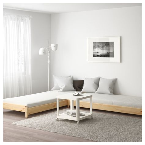 This stackable bed from IKEA is a brilliant solution for small dwellings - Living in a shoebox Ikea Utåker, Stackable Bed, Cama Ikea, Design Ložnic, Toilette Design, Murphy Bed Ikea, Beds For Small Spaces, Spare Bed, Space Saving Hacks