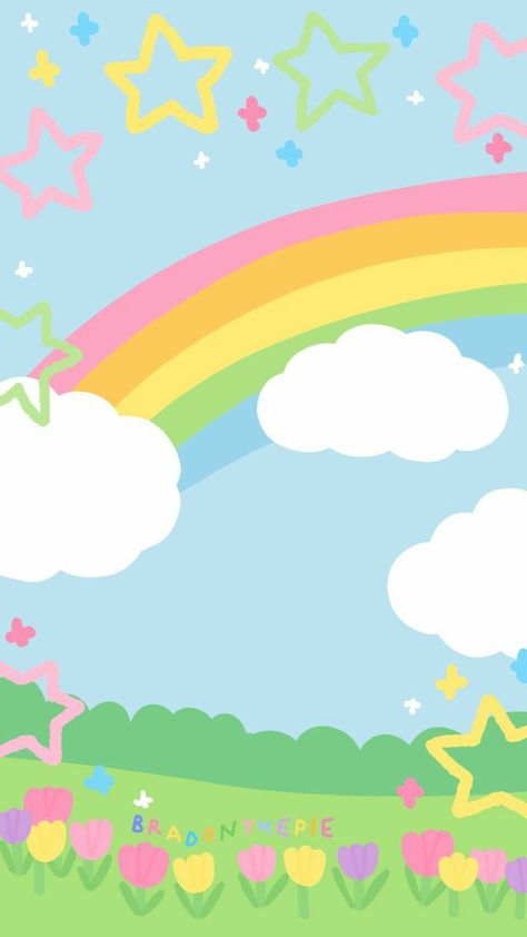 Pie In The Sky, Kids Background, Soft Wallpaper, Rainbow Wallpaper, Cartoon Background, Rainbow Kids, Iphone Background Wallpaper, Pastel Wallpaper, Kawaii Wallpaper