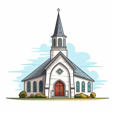 Church Cartoon, Church Clipart, Clean White Background, Church Backgrounds, Church Ministry, Christian Church, Cartoon Images, Clipart Images, White Background