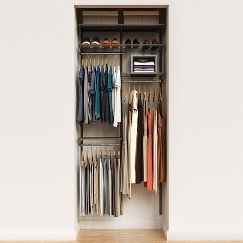 Small Entryway Closet, Elfa Closet, Closet Solutions, Closet Shelving, Entryway Closet, Closet Kits, White Closet, Classic Closet, No Closet Solutions