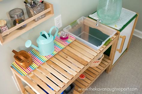 Montessori Hacks, Ikea Montessori Hacks, Montessori Guide, Montessori Bathroom, Washbasin Ideas, Stairs Nook, Ikea Montessori, Basin Ideas, Montessori Kitchen