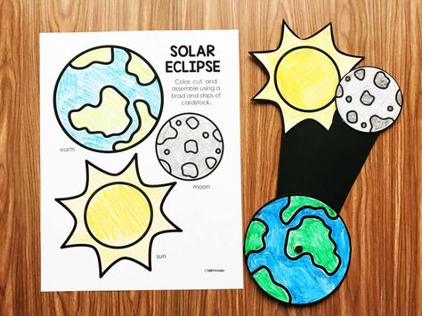 Eclipse Activities for Kindergarten. Eclipse Craft, Solar Eclipse Kids, Eclipse Facts, Eclipse Activities, Eclipse Project, Solar Eclipse Activity, Weather Lessons, Solar And Lunar Eclipse, Eclipse Party