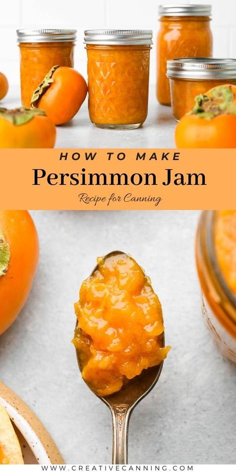 Canning Persimmon Pulp, Persimmon Bbq Sauce, Persimmon Jam Recipe No Pectin, Recipes Using Persimmons, Jelly Preserves Jam Recipes, Wild Persimmon Jam, Persimmon Recipes Jam, Pinecone Jam Recipe, Lemon Jam Recipe Canning