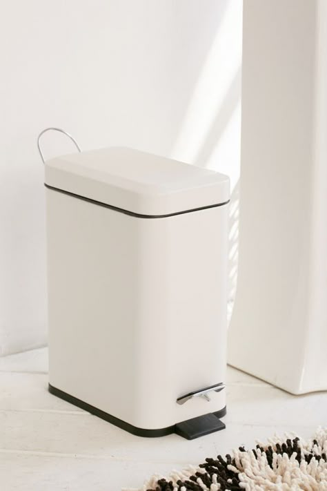 Bathroom: Profile Step Trash Can Small Bathroom Decoration, Decor Small Bathroom, Bathroom Trash Can, Aesthetic Bathroom, Shower Curtain Decor, Bathroom Pictures, Vintage Bathroom, Bathroom Decoration, Wall Storage