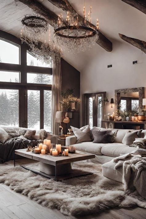 Chic Living Room Decor, Dark Living Rooms, Winter Decorating, Aesthetic Living Room, Cosy Living, Cozy Candles, Cosy Living Room, Hygge Home, Living Room Inspo