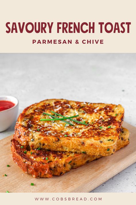 Parmesan French Toast, French Toast Recipe Savoury, Savoury Toast Recipes, Savoury French Toast Recipe, Light Filling Breakfast, Savory French Toast Recipe, Toast Bread Ideas, Healthy Savoury Breakfast Recipes, French Baguette Recipe Ideas