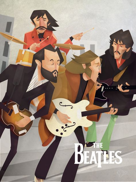 Beatles Artwork, Beatles Cartoon, Beatles Love, Beatles Art, Jazz Club, The Fab Four, Arte Inspo, Ringo Starr, George Harrison