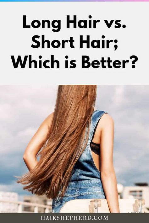 Long Hair vs. Short Hair; Pros and Cons (Best & Sexier Option) Short Vs Long Curly Hair, Brown Hair Fall Highlights, Long Vs Short Hair Before And After, Short Vs Long Hair, Short Hair Vs Long Hair, Short Hair Problems, Fall Highlights For Brown Hair, Long Hair Vs Short Hair, Brown Hair Fall