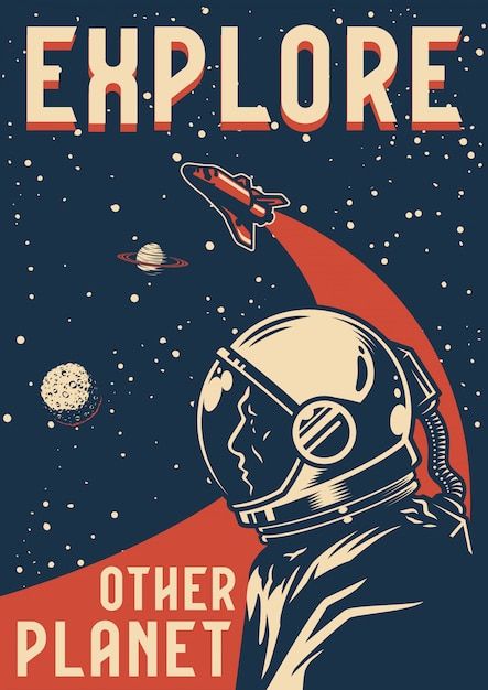 Vintage Space Poster, Space Travel Posters, Pop Art Posters, Space Poster, Unframed Art Prints, Vintage Space, Space Travel, Space Exploration, Unframed Art