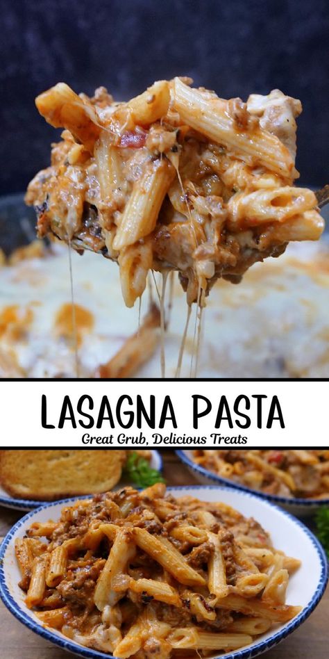 A double collage photo of lasagna pasta. Cheesy Beef Pasta Recipes, Red Sauce Pasta Recipes Ground Beef, Easy Kid Approved Dinners, Pasta Recipes With Meat, Meals With Noodles, Baked Casseroles, Freezer Casseroles, Current Recipes, Ground Beef Pasta Recipes