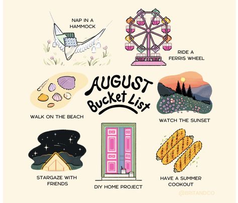 August Bucket List, Beach Watch, Monthly Activities, Working On Me, Chosen Family, Making Life Easier, Summer Friends, Enjoy Summer, Summer Bucket Lists