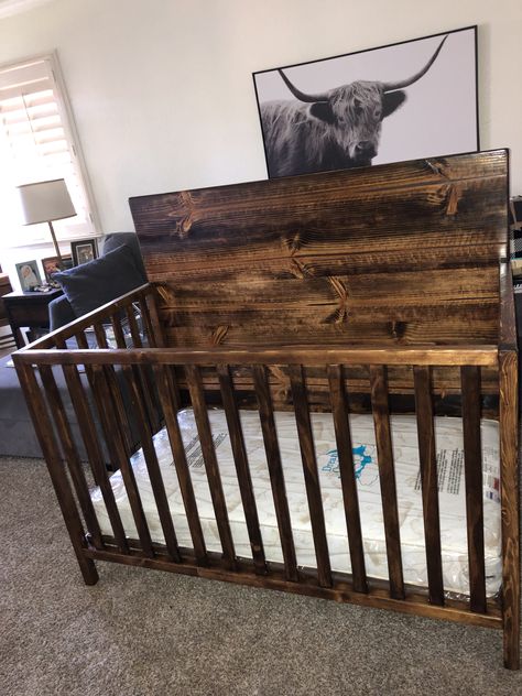 Wood Crib Nursery, Homemade Crib, Western Baby Nursery, Rustic Nursery Room Ideas, Rustic Baby Cribs, Country Baby Boy Nursery, Western Crib, Western Baby Nurseries, Rustic Baby Rooms