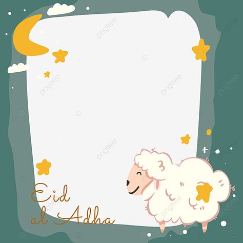 Lamb Cartoon, Aid Adha, Sky Png, Sheep Cartoon, Cute Frame, Sheep Design, Ramadan Crafts, Cute Frames, Cloud Sky