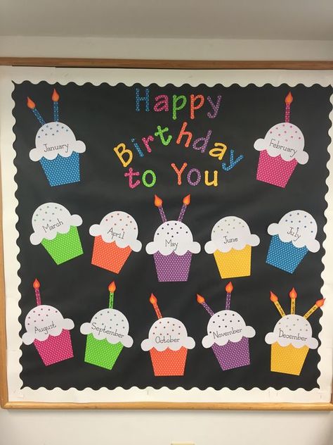 Birthday Wall Ideas, Preschool Birthday Board, Birthday Board Ideas, Birthday Chart Classroom, Preschool Birthday, Birthday Bulletin Board, Decoration Creche, Birthday Board Classroom, Class Birthdays