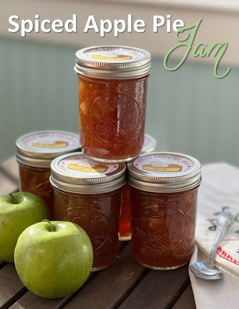 Spiced Apple Pie Jam Selling Homemade Jam, Pumpkin Spice Jam Recipe, Cranberry Apple Jam Recipe, Apple Pie Jam No Pectin, Savory Jams For Canning, Spiced Apple Jam, Apple Cider Jam, Spiced Apple Jelly Recipe, Spicy Apple Jelly