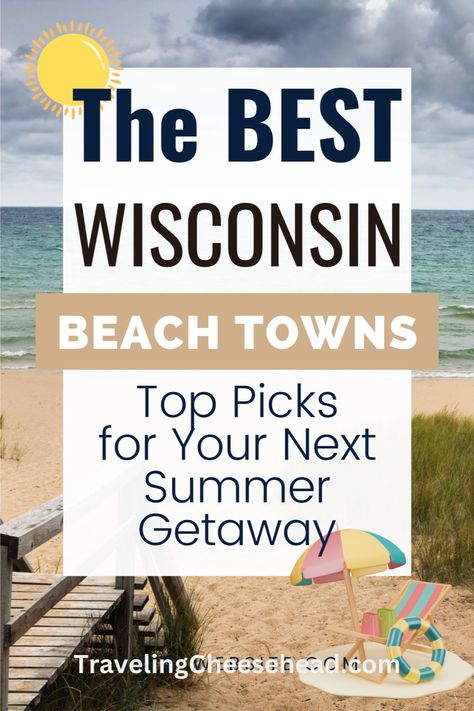 Escape to the shores of Wisconsin with our guide to the Best Wisconsin Beach Towns! 🏖️ Explore charming lakeside communities, pristine beaches, and endless summer fun. #WisconsinBeachTowns #SummerDestinations #Wisconsin #ExploreWI Wisconsin Beaches, Midwest Vacations, Wisconsin Summer, Midwest Road Trip, Kenosha Wisconsin, Harbor Town, Beach Towns, Midwest Travel, Its Beautiful