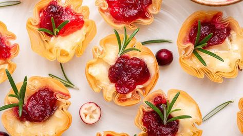 Cranberry Brie Bites for the Holidays Cranberry Brie Bites, Cranberry Brie, Brie Bites, Just Eat, Baked Brie, Three Ingredient, Brie, Appetizer, Cranberry