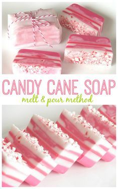 You can make easy melt and pour soap with these top 20 soap recipes! Simple enough for beginners and techniques for the more advanced soap maker! #thecraftyblogstalker #homemadesoap #DIYsoap #soapmaking #diy Easy Holiday Gifts, Candy Cane Soap, Easy Gift Idea, Diy Soap Bars, Simple Holiday Gifts, Easy Soap Recipes, Diy Soap Recipe, Soap Melt And Pour, Săpunuri Handmade