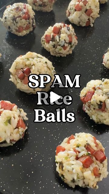 Spam Musubi Appetizer, Spam And Seaweed Recipe, Spam Rice Balls Recipe, Spam Musubi Rice Balls, Mini Spam Musubi, Spam Musubi Balls, Ways To Use Kewpie Mayo, Spam Rice And Seaweed, Spam Balls