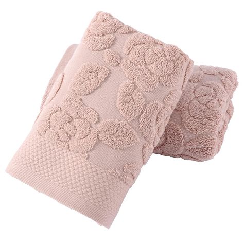 PRICES MAY VARY. Artistic Embossed Floral Pattern, ROSE, It Looks elegant and fancy super soft, maximum absorption and quick dry experience. Hand towel woven with 100% premium quality imported superior cotton, towel set includes 2 high quality hand towels measuring 13 x 29 Inches Artistic Embossed Floral Pattern hand towels are fade resistant and hypoallergenic, breathable agreeable to touch, and they are ideal for people with skin hyper-sensibility, Made from natural materials and free from har