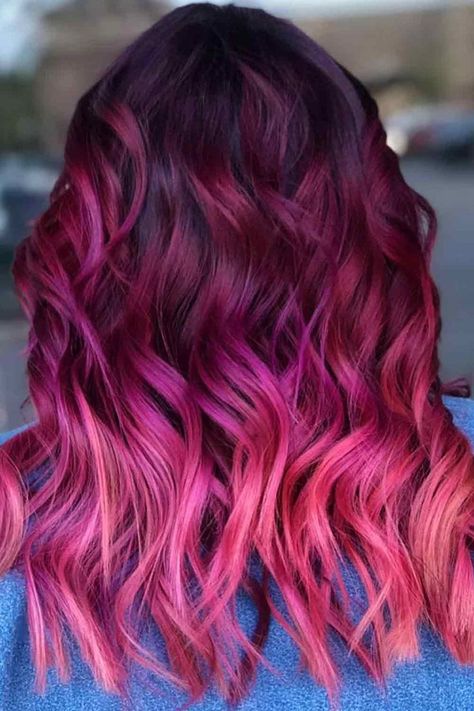 Pelo Color Borgoña, Red Hair Color Shades, Hair Burgundy, Maroon Hair, Pink Ombre Hair, Hair Color Burgundy, Burgundy Hair, Hair Shades, Tone Hair