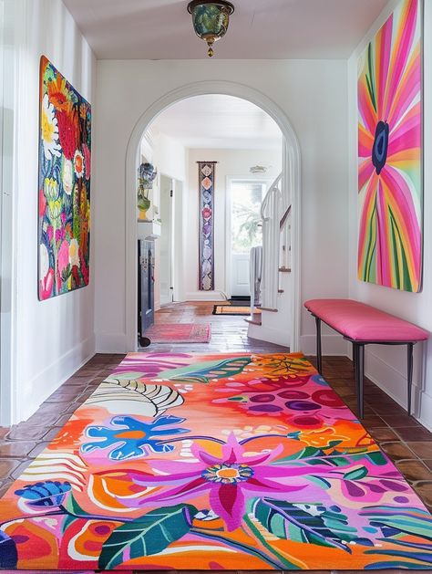 Give your home a trendy makeover with these 20 top-notch boho entryway decor ideas. From wall art that mesmerizes to tables that tell a story, each piece is selected to spark creativity and turn your entryway into a testament of your personal style. Maximalist Entrance Hall, Boho Entryway Ideas, Entryway Inspirations, Bohemian Entryway, Comfy Bench, Boho Entryway, Entryway Decor Ideas, Entryway Inspiration, Entry Ways