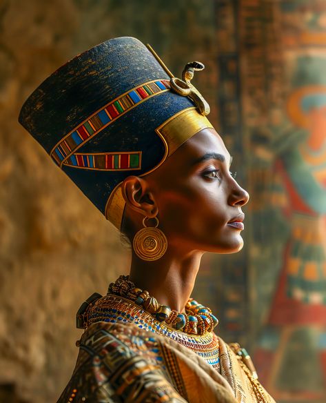 Queen Nefertiti was a powerful and influential queen of ancient Egypt during the 14th century BC. She was most notably the wife of Pharaoh Akhenaten a... -  #AdobePhotoshop #ArtificialIntelligence #bust #digitalart #Egypt Ancient Egyptian Women, Queen Of Egypt, Egyptian Queen Nefertiti, Queen Nefertiti, Egyptian Queen, Costume Diy, Country Music Stars, Country Singers, Music Star