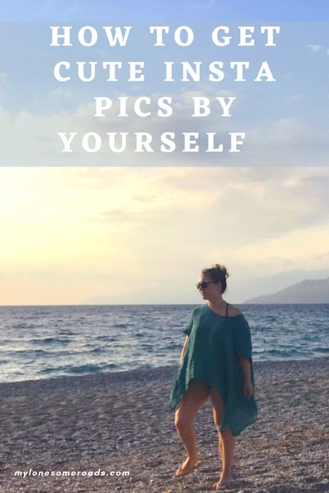 Pictures You Can Take Yourself, How To Take Beach Pictures By Yourself, Solo Travel Picture Ideas, Solo Beach Pics, Solo Selfie, Vacation Alone, Traveling Alone, Travel Picture Ideas, Best Selfies