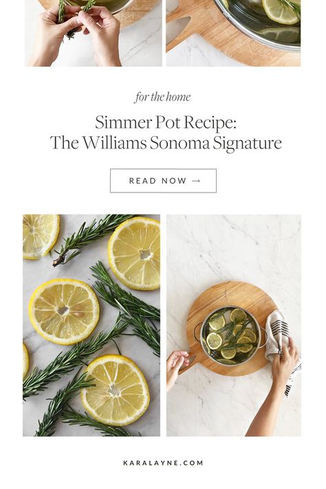 Williams Sonoma Smell, Smell Good Combo, Rosemary Candles, Simmer Pot Recipes, Simmer Pot, House Smell Good, Lemon Rosemary, Home Smell, Stovetop Potpourri