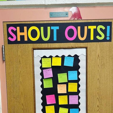 Joanne Miller on Instagram: "Our shout out board is filling up!! This is a GUARANTEED way to build community in a classroom! I love how my students recognize each other and write notes that will encourage them to continue the behavior/act they witnessed. It’s so meaningful to be recognized by your peers! Swipe to see the frames that are placed at each group. After it’s filled, I give students their shout outs on a template to keep as a memento. Link to resource in profile or let me know if you need the link: bit.ly/shoutoutframes #shoutout #classroomcommunity #bts #teacher #teachers #teach #school #classmate #backtoschool #teachersofig #teachersfollowteachers" Shout Out Board, Class Mates, Write Notes, Build Community, Classroom Community, A Classroom, Community Building, Note Writing, Bulletin Boards