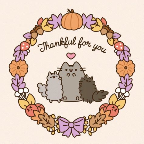 Thanksgiving Pusheen GIF - Thanksgiving Pusheen ThankfulForYou - Discover & Share GIFs Pusheen Pictures, Happy Fall Yall Wallpaper, Pusheen Gif, Pusheen Stormy, Thanksgiving Background, Pusheen Cute, Thanksgiving Prayer, Thanksgiving Wallpaper, Pusheen Cat