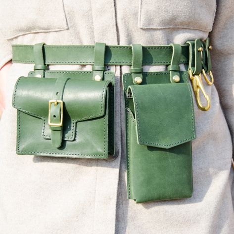 Leather Utility Belt Pouch Leather Waist Bag Green Leather | Etsy Canada Leather Utility Belt, Leather Phone Pouch, Leather Belt Pouch, Small Leather Purse, Leather Hip Bag, Leather Waist Bag, Utility Belt, Leather Fanny Pack, Leather Belt Bag