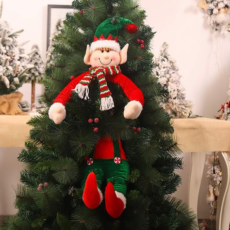 Xmas Tree Toppers, Christmas Elf Doll, Santa Claus Doll, Christmas Party Themes, Xmas Tree Ornament, Elf Doll, Merry Christmas Decoration, Merry Christmas To You, Decorations For Home