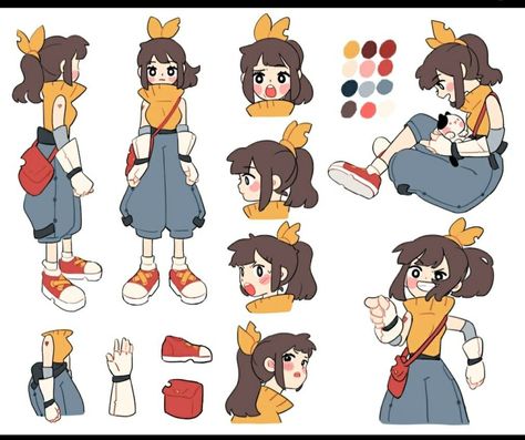 Traditional Art Cartoon, Overalls Character Design, Animation Character Sheet, Character Design References Sheet, Character Design Model Sheet, Character Sheet Reference, Character Concept Sheet, Model Sheet Character, Cartoon Style Character