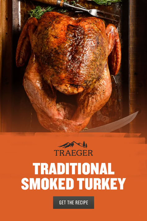 With a crispy outside and a juicy inside, the best smoked Thanksgiving turkey calls for simple spices and primal wood-fired flavor. Traeger Smoked Turkey, Smoked Turkey Breast Recipe, Traditional Stuffing Recipe, Turkey Smoked, Turkey Chilli, Best Thanksgiving Turkey Recipe, Turkey Crockpot Recipes, Smoked Turkey Recipes, Smoked Turkey Breast