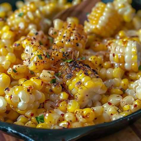 Honey Butter Skillet Corn Honey Buttered Skillet Corn, Corn With Honey And Cream Cheese, Honey Butter Corn On The Cob, Skillet Cream Corn, Honey Corn Skillet, Honey Butter Skillet Corn Recipe, Corn Dinner Ideas, Honey Butter Skillet Corn, Courtney Williams